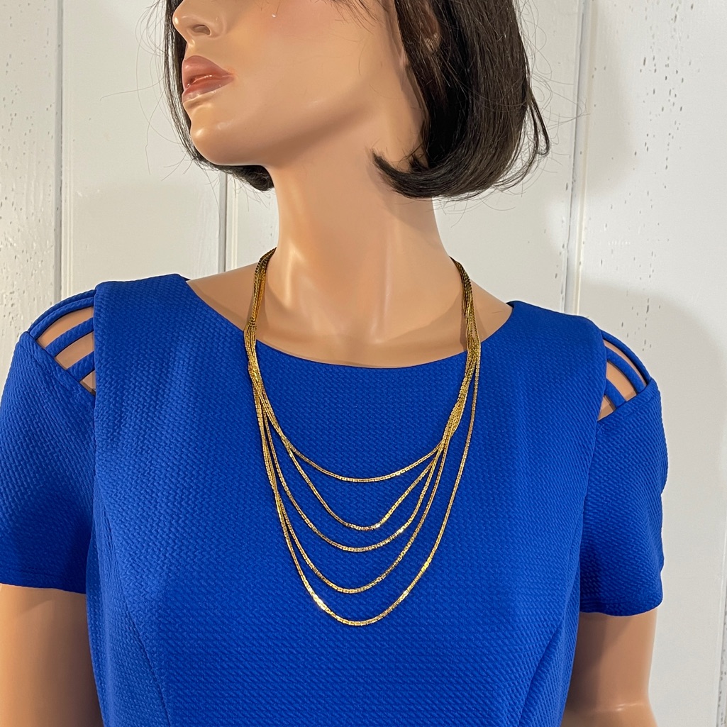 Vintage Gold Tone Multi Strand Layered Necklace 30$